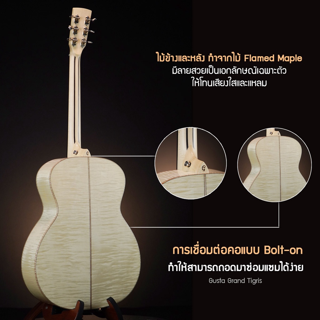 กีตาร์โปร่งไฟฟ้า-gusta-grand-tigris-acoustic-electric-guitar