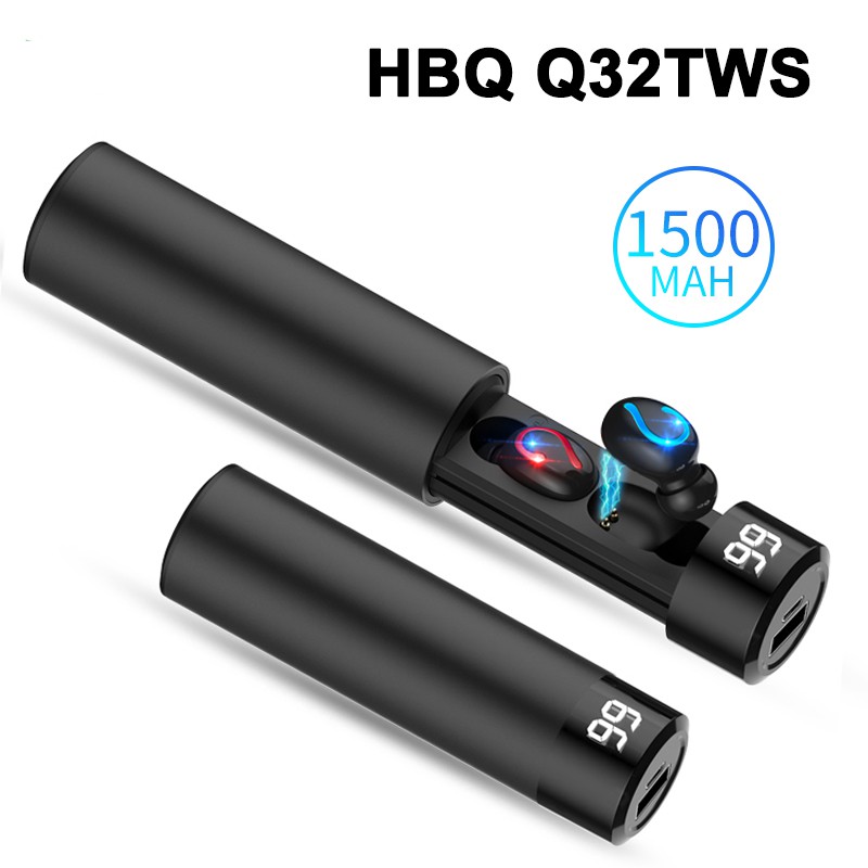 หรูหรา HBQ Q32 ดึงประเภทบลูทู ธ 5.0 หูฟังไร้สาย TWS กีฬาหูฟังแฮนด์ฟรีหู ...