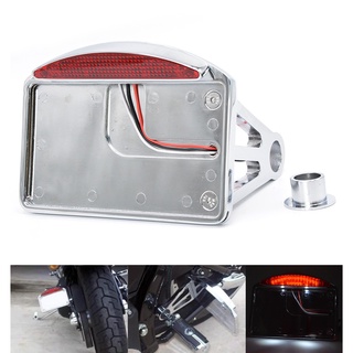 Motorcycle Chrome Plate Motorcycle Side Mount Tail Light Axle Chopper License Plate Bracket For Harley  New