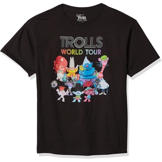 เสื้อยืดผ้าฝ้ายพรีเมี่ยม เสื้อยืด พิมพ์ลายภาพยนตร์ Trolls World Tour