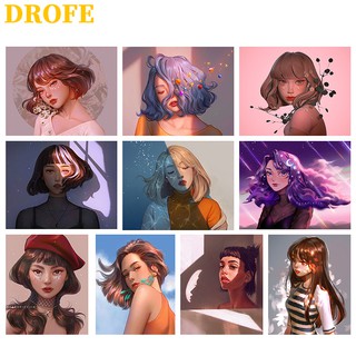 Drofe  ภาพวาดระบายสีตามตัวเลข ผ้าใบพร้อมสี ขนาด : 50X40 ซม.