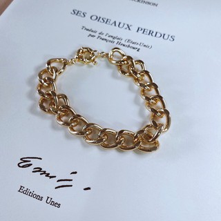 ADIZO เครื่องประดับเคลือบ ทองแท้ 18K สร้อยข้อมือ Curb Chain Bracelet