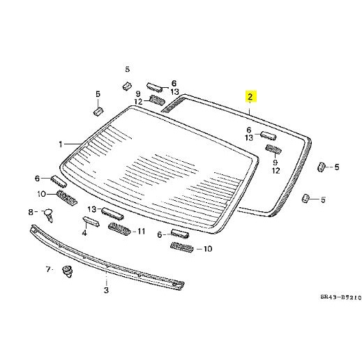 ยางกระจกรถยนต์-ชิ้นหลัง-ยางขอบกระจกบังลมหลัง-ฮอนด้า-ซีวิค-honda-civic-eg-1992-1995-4-ประตู