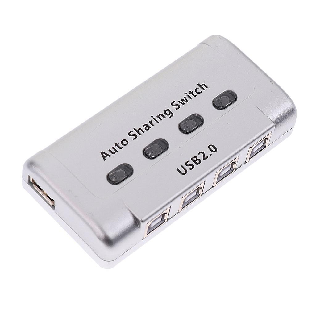 4 Port Auto USB 2.0 Selector Switch Printer Flash Driver Mouse Sharing