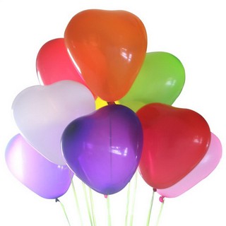 BK Balloon ลูกโป่งหัวใจสีธรรมดา คละสี ขนาด 6 นิ้ว จำนวน 110 ลูก (2แพค)