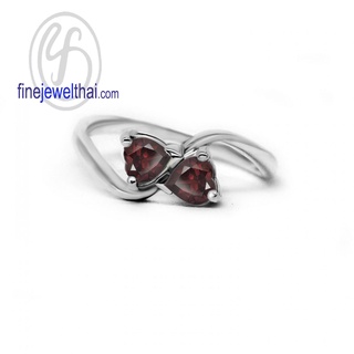 Finejewelthai-แหวนโกเมน-โกเมน-แหวนพลอย-แหวนเงินแท้-พลอยประจำเดือนเกิด-Garnet-Silver-Ring-Birthstone-R1159gm