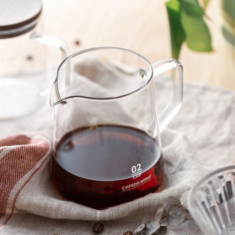 cafede-kona-coffee-server-pot-เหยือกกาแฟดริป-แก้วกันความร้อน-ฝาปิดไม้วอลนัท
