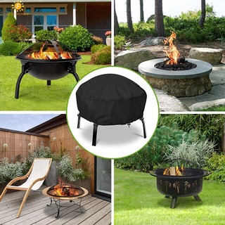 Round brazier COVER Waterproof outdoor COVER Full coverage YARD dustproof UV and tear resistant Sun Protection brazier Fire PIT COVER 22-34นิ้ว flowerdance