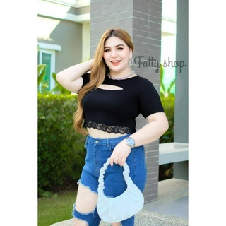 🎈Plussize เสื้อคนอ้วน🎈 (นางแบบ ใส่งาน จริง )  M 40-46 L 46-52