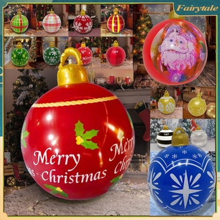 60ซม. Led Christmas Inflatable Ball Pvc ตกแต่งกลางแจ้ง Ball รีโมทคอนโทรลเรืองแสง Family Party Decor Xmas Gift 【Fairytale】