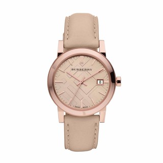 Burberry Womens Watch Beige Leather Strap BU9109