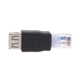 Dou Usb Type A Female To Rj45 Male Ethernet Lan อะแดปเตอร์ปลั๊กซ็อกเก็ตเชื่อมต่อเครือข่าย