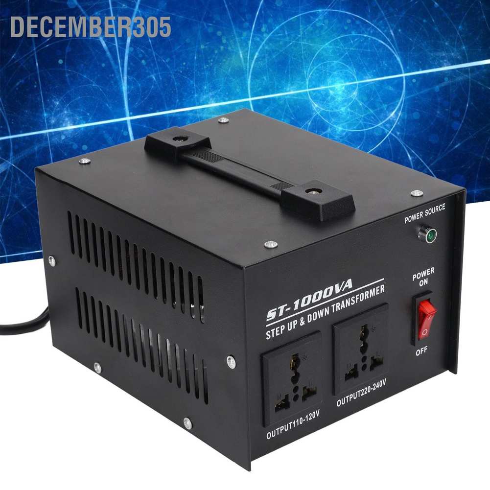 december305-หม้อแปลงแรงดันไฟฟ้า-1000w-220v-เป็น-110v-เฟสเดียว-ปลั๊ก-eu-ปรับได้