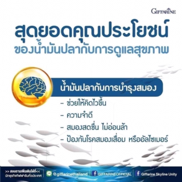 ส่งฟรี-กิฟฟารีน-น้ำมันปลา-giffarine-fish-oil-ลดไขมันในเส้นเลือด-ไขข้อเสื่อม-บำรุงสมอง-บำรุงร่างกาย