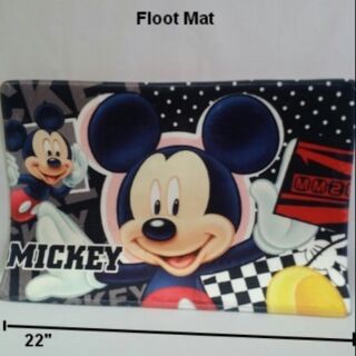 พรมเช็ดเท้า สี่เหลี่ยม ลาย Mickey mouse มิกกี้เม้าส์ ขนาด 22x15 นิ้ว