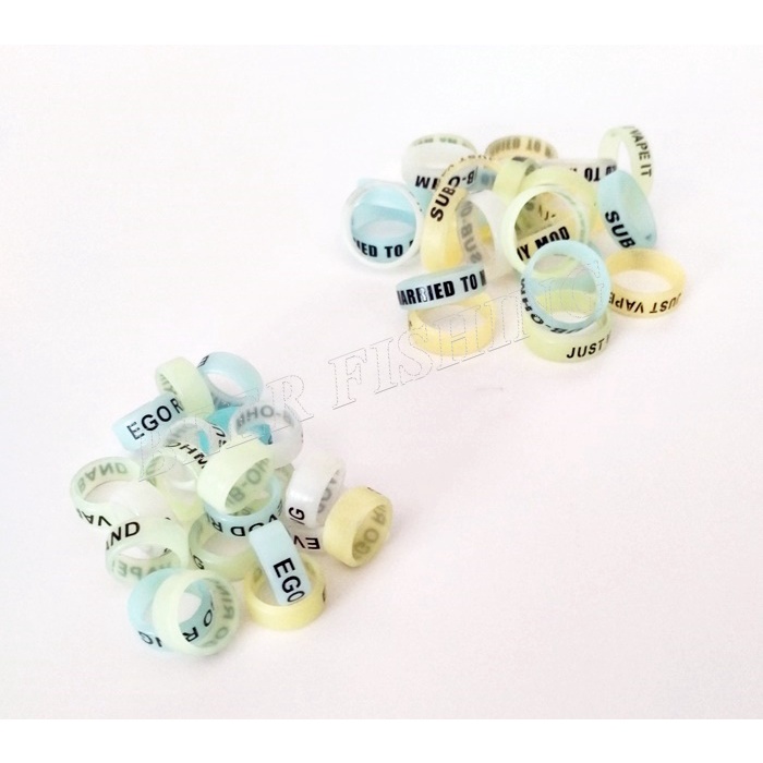 เซต6ชิ้น-ยางกันลื่น-ห่วงกันลื่น-ยางเรืองแสง-ยางกันลื่นคันชิงหลิว-คละสี