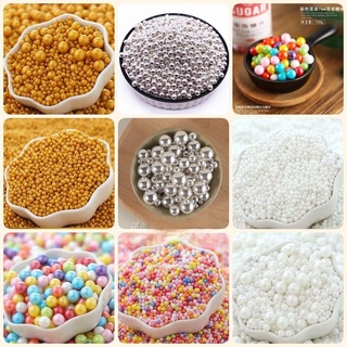 ภาพขนาดย่อของสินค้าเม็ดน้ำตาลตกแต่งเค้ก น้ำตาลแต่งเค้ก​ เม็ดมุกน้ำตาล เม็ดมุกแต่งเค้ก​(แบ่งขาย 30 กรัม)