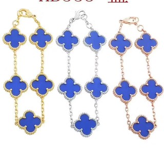 [พร้อมส่ง] สร้อยข้อมือ ชุบทอง 18 กะรัต รูปใบหญ้าสี่แฉก แฟชั่น