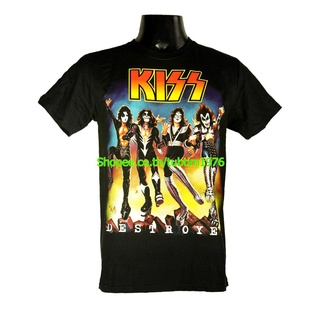 เสื้อยืดผ้าฝ้ายพรีเมี่ยมเสื้อวง Kiss เสื้อยืดวงดนตรีร็อค เสื้อวินเทจ คิส  KIS862