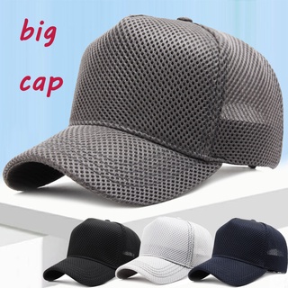 สินค้า Plus zie หมวกเบสบอล ผ้าตาข่าย กันแดด ขนาดใหญ่ 56-60 ซม. 60-65 ซม. สําหรับผู้ชาย ผู้หญิง
