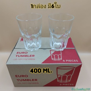 (กล่อง6ใบ)แก้วทรงสูง สีใส LUCKY THAILAND EURO TUMBLER