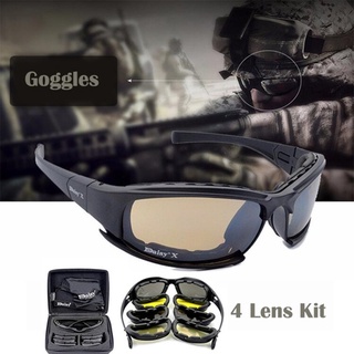 Mens Outdoor Sports Sunglasses 4 Lens Kit Tactical Glasses Motorcycle Goggles