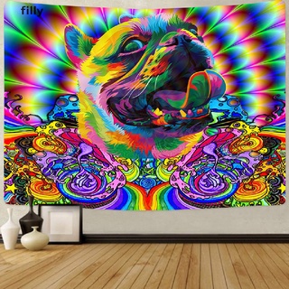 [FILLY] Hippie Hanging Wall Tapestry, Colorful Bohemian Psychedelic Blanket home decor  DFG