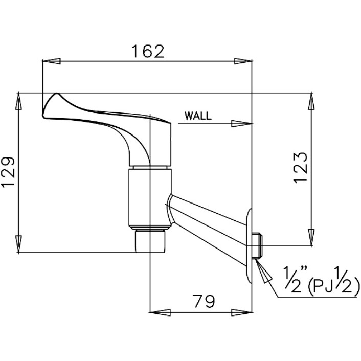 ct171c10-hm-ก๊อกเดี่ยวติดผนังคอสั้น-ก้านปัด-cotto