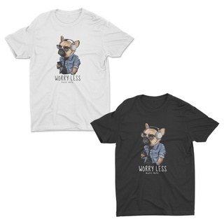 AIDEER Dog Collection เสื้อสกรีนลายหมา มีทั้งสีขาวและสีดำ WORRY LESS music more