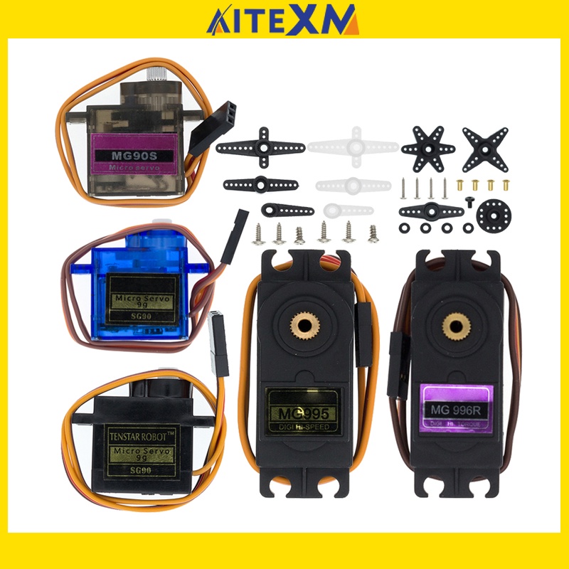 เกียร์เซอร์โวดิจิทัล โลหะ SG90 MG90 MG90S MG995 MG996 สําหรับรถบังคับ เฮลิคอปเตอร์ เรือบังคับ Futaba JR Arduino UNO Diy