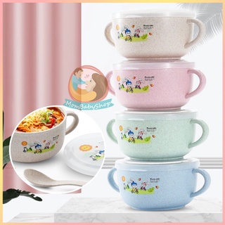 สินค้า ชุดจานชามข้าวมีหูหิ้วชุดถ้วยข้าวน้องมีให้เลือก 4 สี ทนความร้อนได้ 120 องศา ชุดถ้วยข้าวเด็ก อุปกรณ์ทานอาหารสำหรับเด็ก