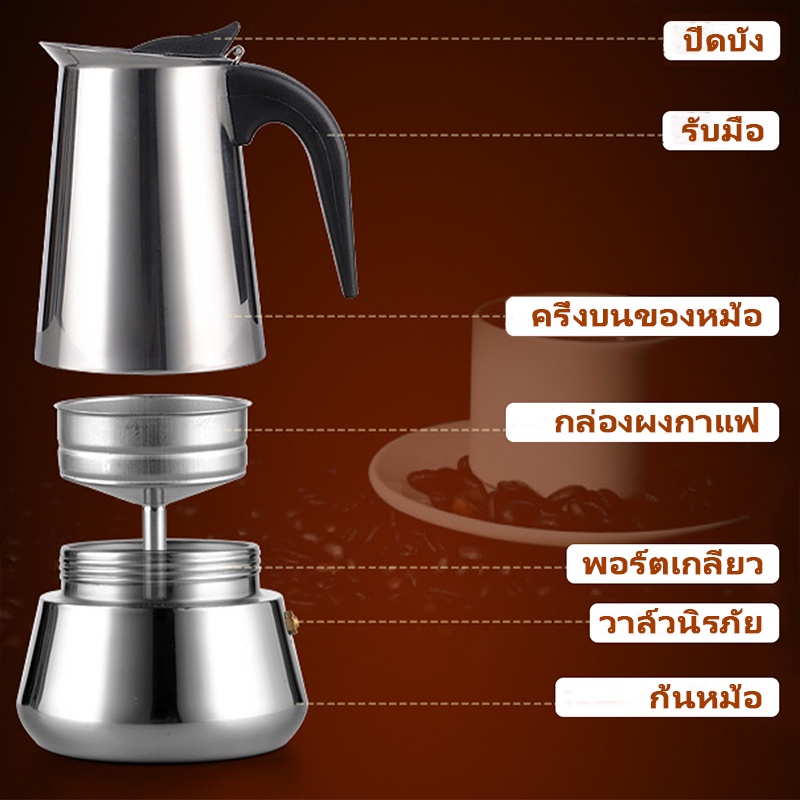 หม้อกาแฟ-หม้อต้มกาแฟสด-เครื่องชงกาแฟเอสเพรสโซ่-มอคค่า-กาต้มกาแฟสด-เครื่องชงกาแฟสด-เครื่องทำกาแฟ