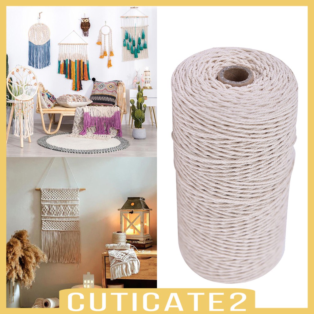 cuticate2-เชือกฝ้ายถัก-สําหรับงานหัตถกรรมมาคราเม่-diy-ยาว-100-เมตร-ขนาด-3-มม-4-มม-5-มม