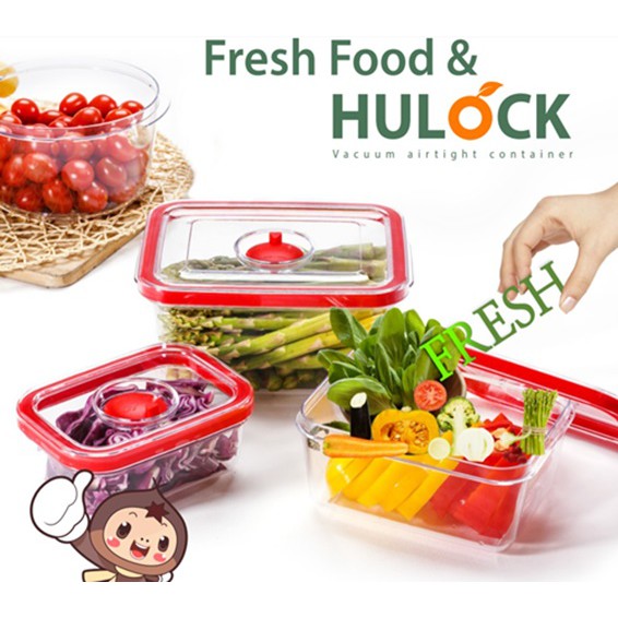 Sale!! กล่องถนอมอาหารสูญญากาศ พร้อมปั๊ม Hulock สินค้าเกาหลี | Shopee ...