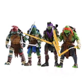 2014 Movie Edition 4 นินจาของเล่นเต่าทอง TMNT ที่สามารถเคลื่อนย้ายตุ๊กตารุ่นมือ  ของเล่นเด็ก