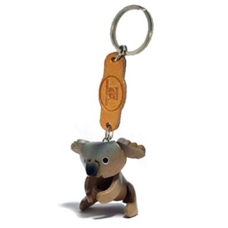พร้อมส่ง พวงกุญแจหนังแท้ Handmade รูปหมีโคอาล่า