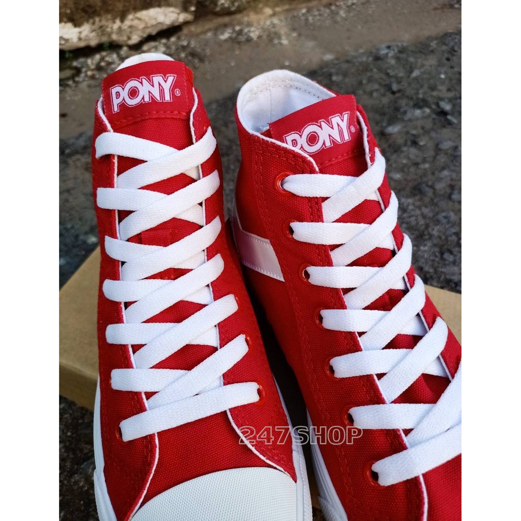 รองเท้าโพนี-pony-โพนี่-shooter-hi-red-211sh50000re-รองเท้าผ้าใบ-รองเท้าแฟชั่น-พร้อมส่ง