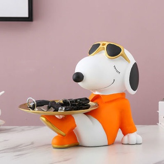 🔥 ของตกแต่งบ้าน ถาดเก็บของ Snoopy ถาดใส่เครื่องประดับ ทำจากเรซิ่น สามารถมอบเป็นของขวัญปีใหม่ให้เพื่อนได้