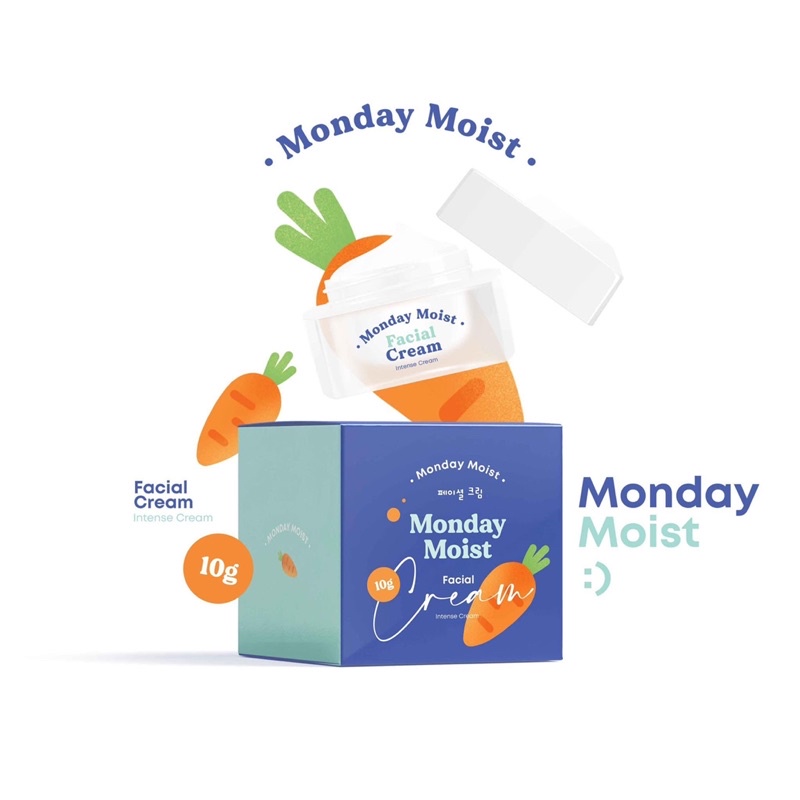 เซลล์ไม่มีกล่อง-mondaymoist-facial-cream-ครีมแครอท-ลดสิว-10-g