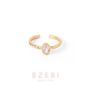 BZEBI แหวนแฟชั่น ทองชุบ เพชร ผู้หญิง ทอง ทองแท้ แฟชั่นผู้หญิง สไตล์เกาหลี ประดับเพชรคริสตัลไทเทเนียม สีทอง เครื่องประดับแฟชั่น สําหรับผู้หญิง 833r