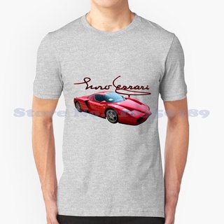 [100% Cotton] Enzo เสื้อยืดลําลอง แขนสั้น คอกลม พิมพ์ลายรถยนต์ Hypercar Fast Cool Rich Racecar Racing Expensive Ferrari