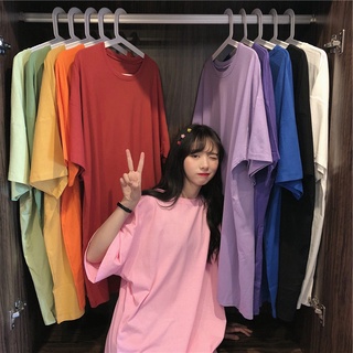 เสื้อยืดสีพื้นโอเว่อไซส์ แมทง่าย พร้อมส่ง