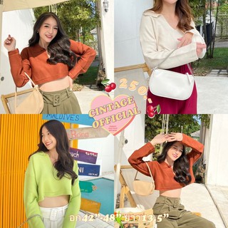 Cintage♡ CT1144 ครอปคอปกคอวี13297
