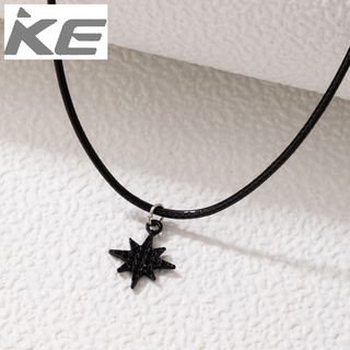 Simple necklace Black spray paint star necklace Star single clavicle chain for girls for wome