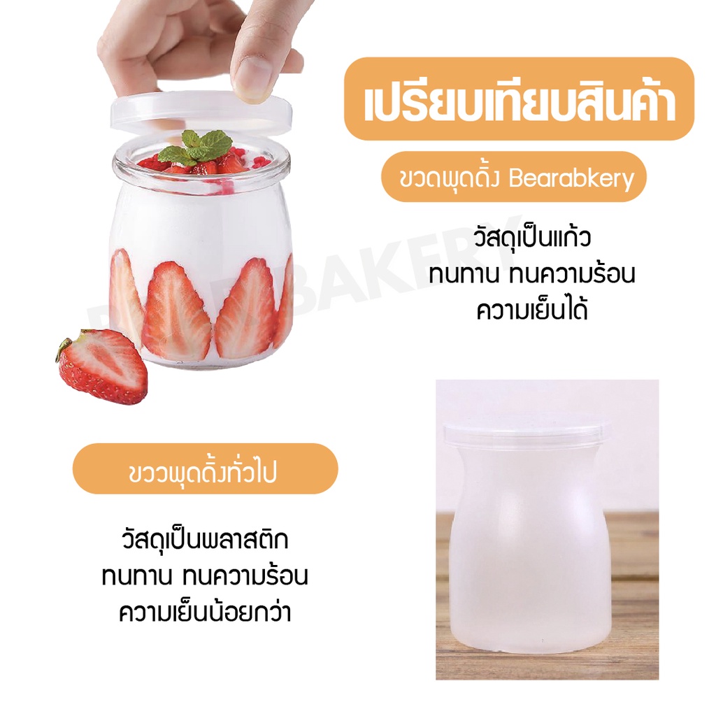 ขวดพุดดิ้งฝาพลาสติก-100ml-ขวดแก้วใส่พุดดิ้ง-ขวดแก้วพุดดิ้งสีใส-ขวดพุดดิ้งฝาพลาสต