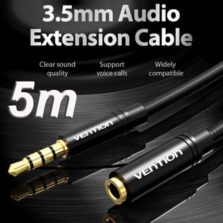 Vention 3.5mm Audio Extension Cable Aux 3.5mm Jack Male to Female Cable for Huawei P20 Headphone MP3 MP4 Player PC.