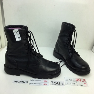 รองเท้าคอมแบท Combat shoes หนังสีดำ สภาพดี ทรงสวย มือสอง คัดเกรด ของนอก เกาหลี