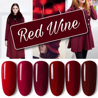 🔥.สีทาเล็บเจล Milan สีแดง Red wine Color ขนาด 15 ml อบ UV เท่านั้น ส่งฟรี + เก็บปลายทาง