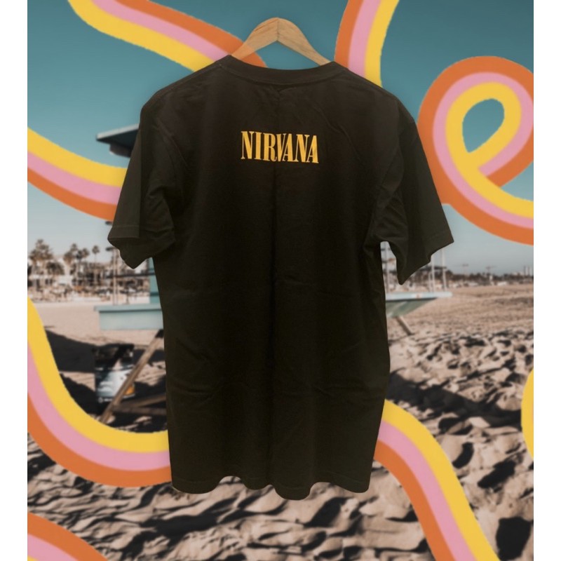 เสื้อยืดวงดนตรี-วงร็อค-สกรีนลาย-nirvana-สีสวย-ลายชัด-ซักไม่หลุด-ผ้าไม่ย้วย