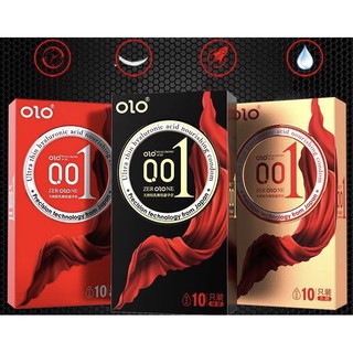 สินค้า ถุงยางอนามัย Olo มีให้เลือก 3 สี (10 ชิ้น / 1 กล่อง) ขนาดบางเฉียบ 0.01 มม